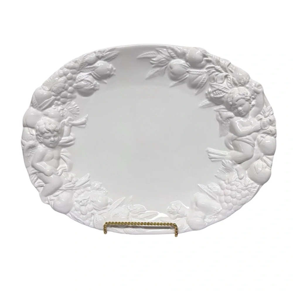 Dalton Int. Limited-Festive Angels Hand Crafted Platter Ceramic Platter